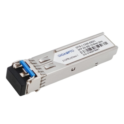 ভিডিও প্যাথলজিকাল প্যাটার্ন সহ 3G SDI SMPTE SFP 1310nm 2km SMF ট্রান্সসিভার মডিউল ডুপ্লেক্স LC DOM MSA পিনআউট