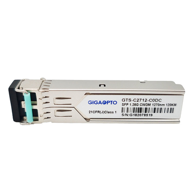 ডুপ্লেক্স SFP ট্রান্সসিভার মডিউল 1.25G 1000BASE CWDM 1270 1610nm 120km LC SMF DOM