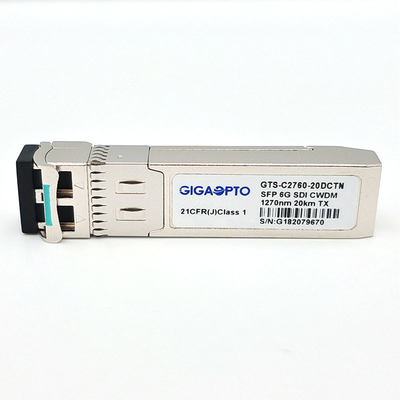 6G SDI SMPTE CWDM SFP 1270nm-1450nm 20km SMF LC একক ট্রান্সমিটার মডিউল নন-MSA