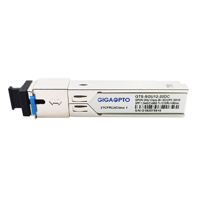 ONU ONT ক্লাস B+ GPON SFP ট্রান্সসিভার TX1.244G/RX2.488G 1310nm TX 1490nm RX SC UPC 20km DDM