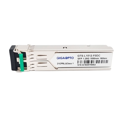 1.25G SFP অপটিক্যাল ট্রান্সসিভার মডিউল 1550nm 160km 1000BASE ZX SMF ডুপ্লেক্স LC DOM