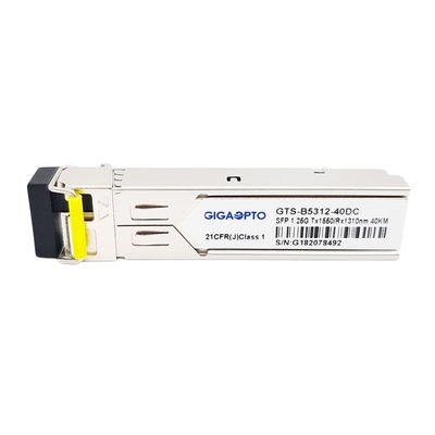 1000BASE BX 1.25G BiDi SFP ট্রান্সসিভার TX1550nm SFP 1.25G 1310nm 40km LC SMF DOM মডিউল