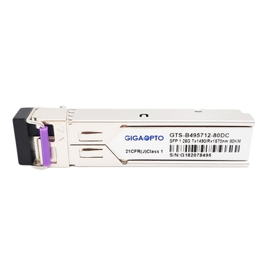 1.25G BiDi SFP মডিউল 1000BASE BX TX1490nm RX1570nm 80km SMF DOM LC ট্রান্সসিভার মডিউল