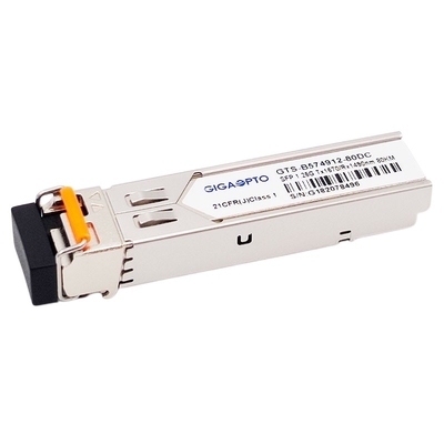 1000BASE BX 1.25G BiDi SFP ট্রান্সসিভার TX1570nm RX1490nm 80km LC SMF DOM