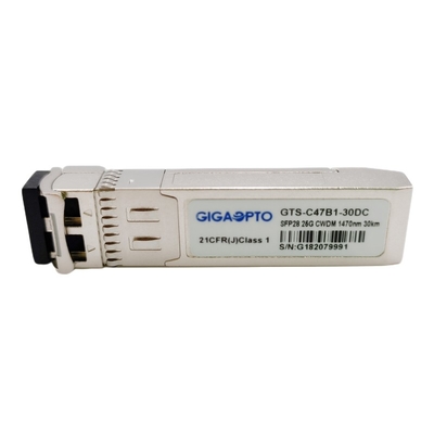 LC SMF একক মোড ট্রান্সসিভার ফাইবার মডিউল DOM 25GBASE ERL CWDM SFP28 1470nm 1570nm 30km