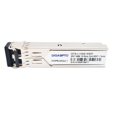 ইন্ডাস্ট্রিয়াল SFP অপটিক্যাল ট্রান্সসিভার মডিউল 100BASE FX ডুপ্লেক্স LC 1310nm MMF 2km 155Mbps DOM