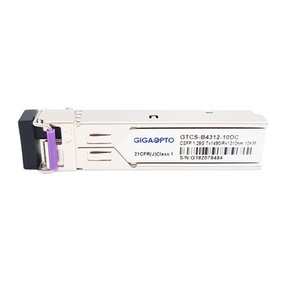 2 চ্যানেল 1000BASE BX BiDi SFP অপটিক্যাল ট্রান্সসিভার TX1490nm RX1310nm 10km SMF LC মডিউল