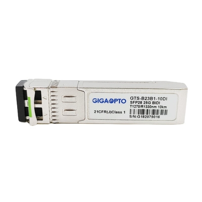 WDM SFP28 অপটিক্যাল ট্রান্সসিভার মডিউল 10km LC DOM 1270nm TX 1330nm RX ইন্ডাস্ট্রিয়াল