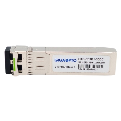 25GBASE-ER লাইট CWDM SFP28 অপটিক্যাল ট্রান্সসিভার 1270nm~1370nm 30km LC SMF DOM