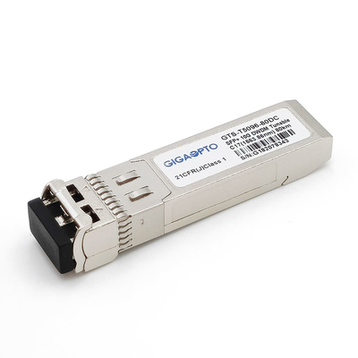 টিউনযোগ্য 50GHz ধাপ 10G DWDM C-ব্যান্ড SFP+ SMF ট্রান্সসিভার 80km 1563.86nm-1528.77nm LC DOM