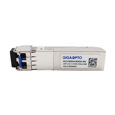 ডুয়াল ফাইবার 2.5Gbps CSFP BIDI অপটিক্যাল ট্রান্সসিভার TX1310 RX1550 LC 20km DOM