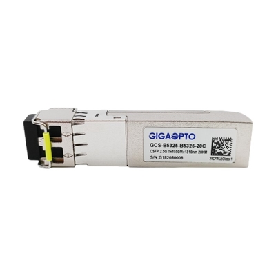 2.5Gbps কমপ্যাক্ট SFP ডুয়াল BIDI ট্রান্সসিভার Tx 1310nm Rx 1550nm LC 20km DOM