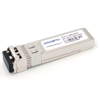 8GFC ফাইবার চ্যানেল মডিউল ZW SFP+ ট্রান্সসিভার 80km 1550nm EML SMF LC DOM