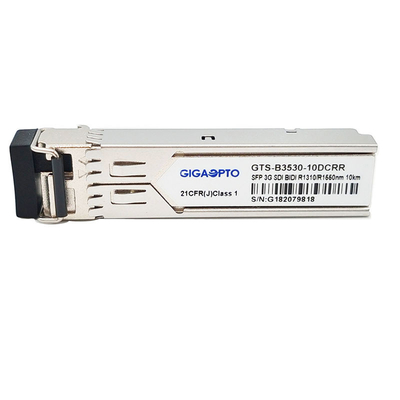 3G-SDI SFP দ্বিমুখী দ্বৈত রিসিভার 1310nm/1550nm 10km ভিডিও প্যাথলজিকাল প্যাটার্ন মডিউল নন MSA