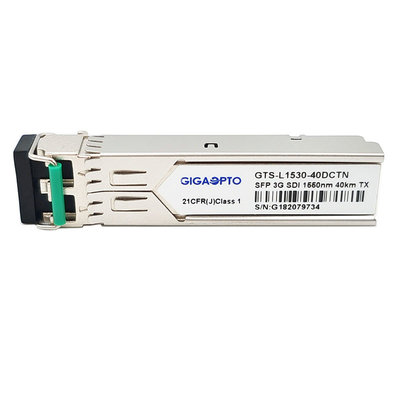 নন MSA 3G SDI ভিডিও SFP ট্রান্সসিভার TX শুধুমাত্র 1550nm 40km ভিডিও প্যাথলজিকাল প্যাটার্নস একক ট্রান্সমিটার মডিউল DDM
