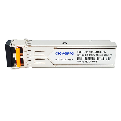 3Gbps DVI ভিডিও SFP ট্রান্সসিভার CWDM একক ট্রান্সমিটার নন MSA 1270nm 1610nm 20km SMF LC DDM