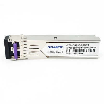 3Gbps DVI ভিডিও SFP ট্রান্সসিভার CWDM একক ট্রান্সমিটার MSA 1270nm-1610nm 20km SMF LC DDM
