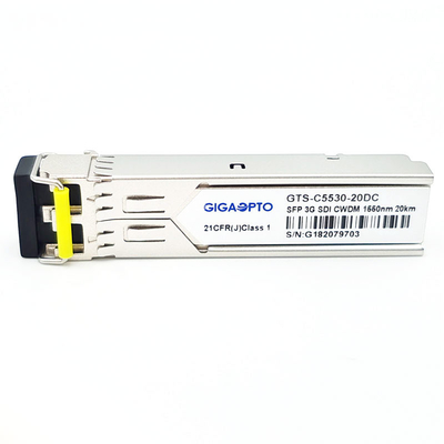 3G SDI HD ভিডিও CWDM SFP ট্রান্সসিভার মডিউল 1270~1610nm চ্যানেল 20KM LC DOM MSA পিন-আউট