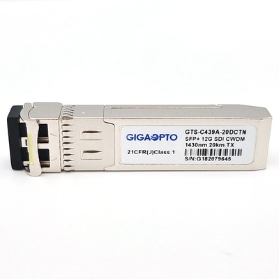 12Gb/S CWDM 1270 1450nm ভিডিও SFP ট্রান্সসিভার একক অপটিক্যাল ডিজিটাল ডায়াগনস্টিক ট্রান্সমিটার 20km LC