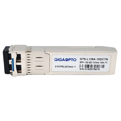 12Gbps 10km 1310nm একক ট্রান্সমিটার ভিডিও SFP ট্রান্সসিভার মডিউল নন MSA পিনআউট LC SMF DOM