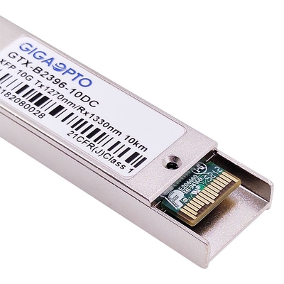 10GBASE-BX XFP দ্বিমুখী অপটিক্যাল ট্রান্সসিভার 1270nm / 1330nm 10km LC DOM
