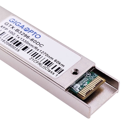 10Gbps XFP WDM ER60 ইথারনেট ফাইবার ট্রান্সসিভার মডিউল 1330nm / 1270nm 60km DOM