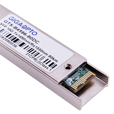 10Gbps WDM XFP ZR দ্বিমুখী ফাইবার ট্রান্সসিভার মডিউল 1490nm 1550nm 80km DOM