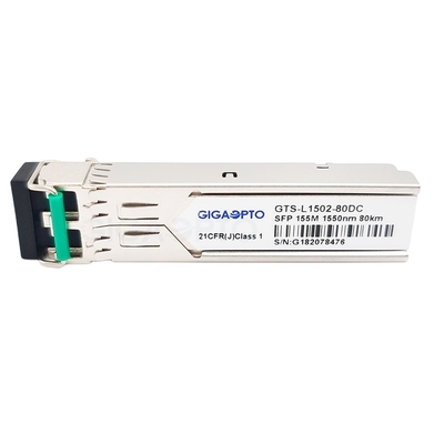 SMF GLC-FE-100ZX এর জন্য LC DOM 1550nm Cisco SFP ট্রান্সসিভার 155Mbps 80km