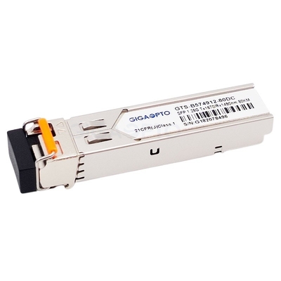 SMF GLC-BX80-D এর জন্য TX1570nm / RX1490nm গিগাবিট ফাইবার ট্রান্সসিভার 80km LC