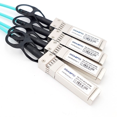 ব্রেকআউট Cisco QSFP-4X10G-AOC সামঞ্জস্যপূর্ণ QSFP+ থেকে 4x10G SFP+