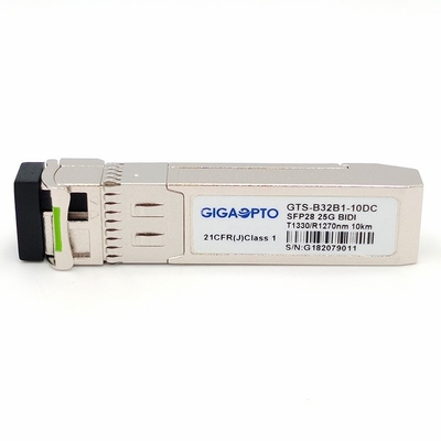 SFP28 25GBASE TX-1330nm RX-1270nm 10km সিমপ্লেক্স LC SMF অপটিক্যাল ট্রান্সসিভার মডিউল DOM